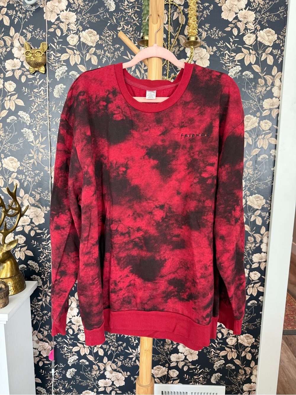 Friends Red Tie-Dye Crewneck Sweatshirt
